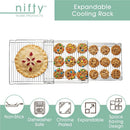 4 of 5:Nifty 3 in 1 Expandable Cooling Rack, Non-Stick, Dishwasher Safe, Chrome, 14x1.5x13.75 - 35 Inches 