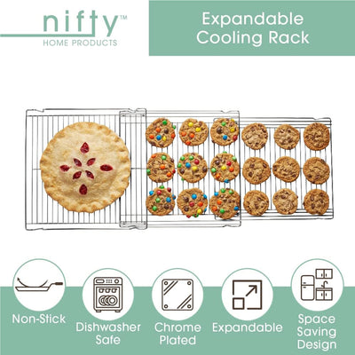 4 of 5:Nifty 3 in 1 Expandable Cooling Rack, Non-Stick, Dishwasher Safe, Chrome, 14x1.5x13.75 - 35 Inches 