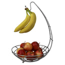 1 of 4:Corbeille à fruits ouverte en fil d'acier Home Basics Simplicity avec support amovible pour bananes 