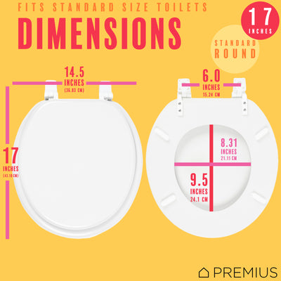 5 of 14:PREMIUS Wood Toilet Seat, Standard Round, 17 Inches 