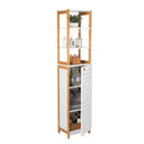 2 of 4:Neu Home 6 Shelf Bamboo High Cabinet in White 