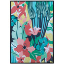 1 of 1:PREMIUS Wild Flowers Framed Lacquered Canvas Wall Art, 25x37 Inches 