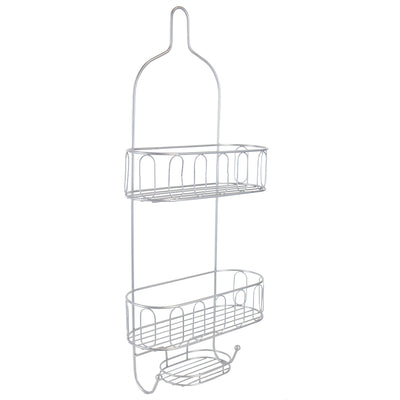 1 of 4:Étagère de douche Home Basics Unity à 2 niveaux avec crochets inférieurs et porte-savon central 
