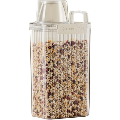 1 of 15:PREMIUS Plastic Food Storage Container with Measuring Cup, Clear-Natural 