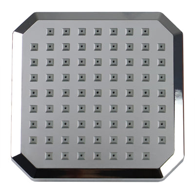2 of 4:Home Basics Square Single Function Fixed Plastic Shower Head, Chrome 