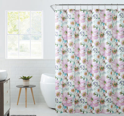 1 of 1:Ensemble de rideaux de douche Sara Waterlily 13 pièces, multicolore, 183 x 183 cm 