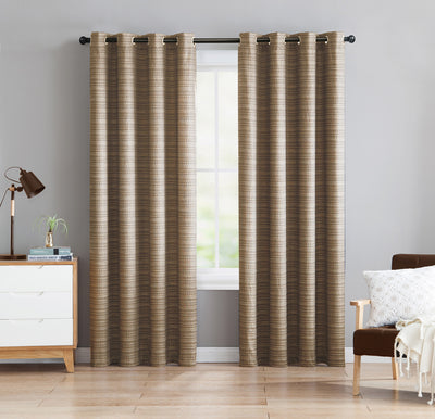 11 of 25:Livingston Textured Room Darkening Grommet Window Panel, 55x84 Inches 