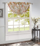 6 of 24:Gwen Dahlia Foil Sheer Rod Pocket Window Panel and Valance Treatments 