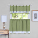 1 of 2:Dakota Window Curtain Tier Pair and Valance Set - 58x24 - Green 