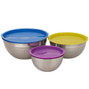1 of 4:Home Basics 6-Piece Stainless Steel Nesting Mixing Bowls with Lids 