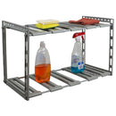 2 of 5:Home Basics 2 Tier Adjustable Multi-Functional Plastic Under Sink Organizer, Grey 