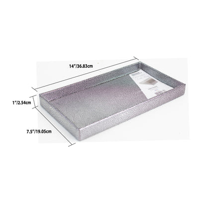 2 of 2:Home Basics Plastic Vanity Tray, Silver 