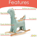 2 of 8:JOON Bronty Ride-On Dinosaur Rocking Horse with Sound Effects, Green-Brown 