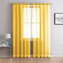 21 of 52:Lisa Plaid Sheer Rod Pocket Panel, Black, 55x90 Inches 