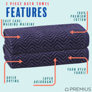 27 of 32:Serviette de bain PREMIUS en fil de coton teint à chevrons, lot de 2, 27 x 54 pouces 