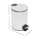 7 of 7:Poubelle ronde Home Basics de 3 litres avec poignée de transport, acier inoxydable mat 