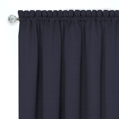 2 of 3:Cenefa de cortina para ventana Darcy 58x14 - Azul marino/Blanco 