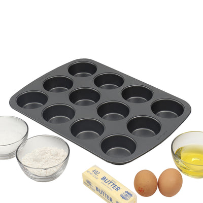 2 of 5:Moule à muffins antiadhésif en acier Baker's Secret Essentials de 12 tasses 