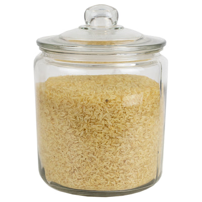 1 of 5:Home Basics Renaissance Collection Large Glass Jar with Easy Grab Knob Handles, Clear 