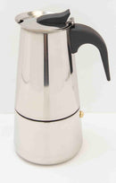 2 of 7:Home Basics Cafetera espresso de acero inoxidable de 6 tazas, plateada 
