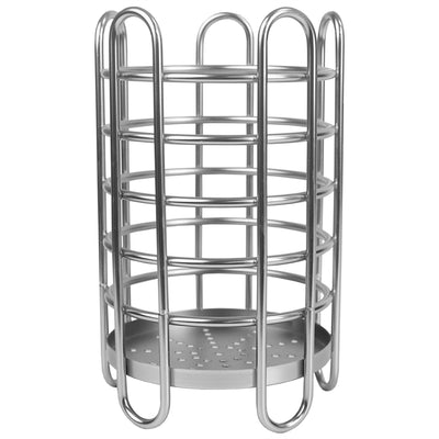 2 of 3:Home Basics Simplicity Collection Free-Standing Utensil  and Cutlery Holder with Quick Draining Holes, Satin Chrome 