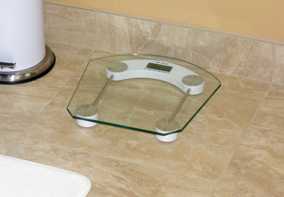 4 of 5:Home Basics Digital Glass Bathroom Scale, Clear, 12.75x12.75 Inches 