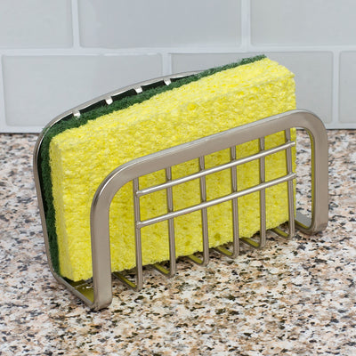 8 of 10:Porte-éponge Home Basics avec ventouses, nickel satiné 