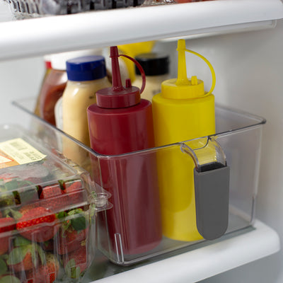 4 of 6:Grand bac de rangement coulissant en plastique Home Basics avec poignée souple, transparent 