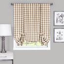 1 of 3:Buffalo Check Window Curtain Tie Up Shade - 42x63 - Taupe 