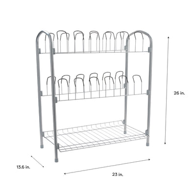 4 of 4:Étagère à chaussures de sol Neu Home pour 12 paires avec étagère 