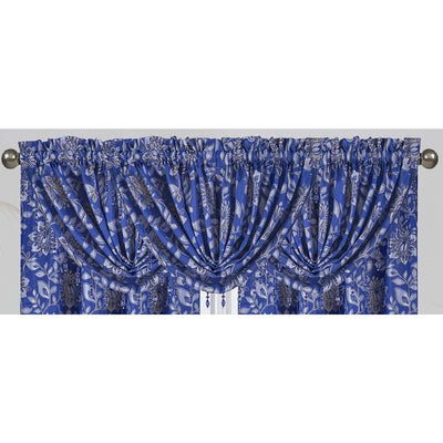 7 of 18:Rideau de fenêtre à passe-tringle et cantonnière en jacquard floral Magnolia, tous vendus séparément 