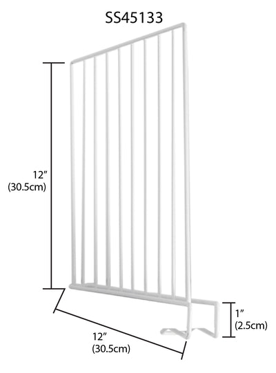 6 of 6:Home Basics Vinyl Coated Steel Shelf Divider, White 
