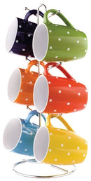 2 of 7:Home Basics 6-Piece Mug Stand With Polka Dot Print Mug 