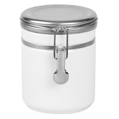 1 of 4:Conceptos básicos del hogar 33 oz. Bote con tapa de acero inoxidable, blanco 