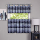 1 of 1:Harvard - Window Curtain Tier Pair - 57x36 Blue 