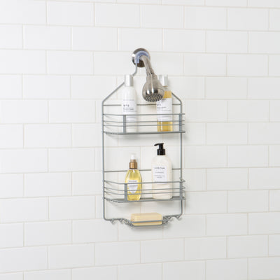 4 of 4:Bath Bliss 2 Tier Shower Caddy in Grey 
