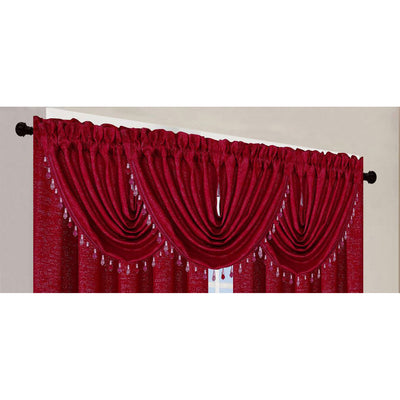 6 of 12:Dawson Solid Textured Jacquard Rod Pocket Window Panel and Valance Treatment, All Sold Separately 