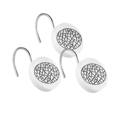 9 of 9:Sinatra Complete Bath Ensemble Decor Set, blanco, todo se vende por separado 
