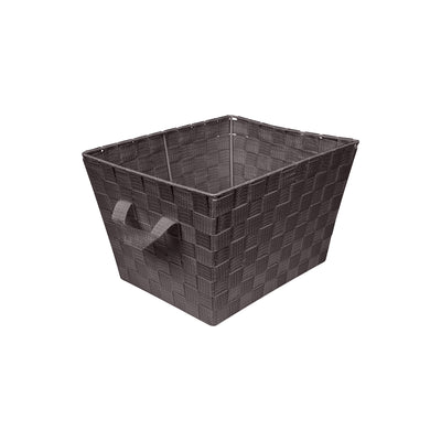 1 of 4:Petit bac de rangement tissé Simplify en chocolat 