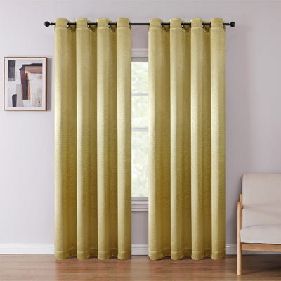 2 of 15:Cordelia Embossed Damask Grommet Room Darkening Window Panel, 52x84 Panel 