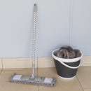 4 of 4:Home Basics Chevron Trapeador extensible de chenilla multiusos con mango telescópico, gris 