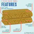 4 of 24:PREMIUS 2 Pack Damask 100% Cotton Yarn Dyed Bath Towel, 27x54 Inches 