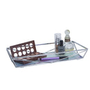 2 of 2:Plateau de toilette géométrique en marbre métallisé et agate chromé 