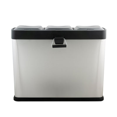 4 of 4:Neu Home 45 Liter 3 Compartment Stainless Recycle Bin 