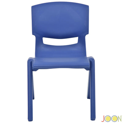 4 of 6:JOON sillas de aprendizaje apilables de plástico para niños, azul oscuro, 20.5 x 12.75 x 11 pulgadas, paquete de 2 (paquete de 2) 