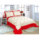 4 of 16:PREMIUS Reversible Quilt Set, Bordered Embroidered Floral 