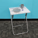 4 of 4:Home Basics Mind your Manners Multi-Purpose Foldable TV Tray Table, White 
