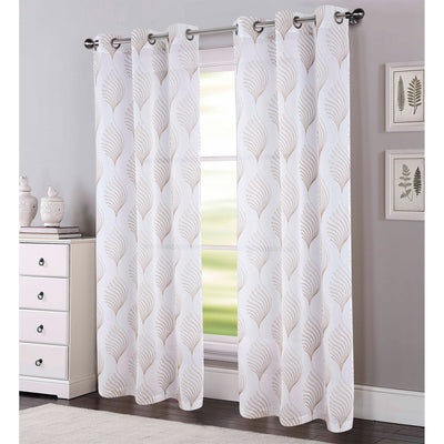 1 of 4:Aniston 2 Piece Sheer Embroidered Grommet Window Panel, 38x84 Inches 
