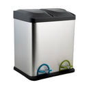 1 of 4:Neu Home 30 Liter 2 Compartment Stainless Steel Recycling Bin 