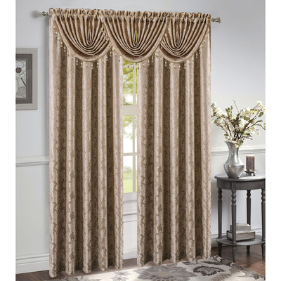 3 of 18:Roxanne Jacquard Rod Pocket Window Panel and Valance Treatment, All Sold Separately 